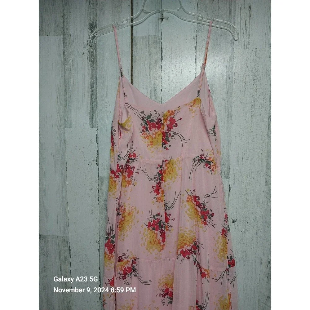 J Crew Mercantile Pink Sunburst Floral Tiered Maxi Dress Size 12